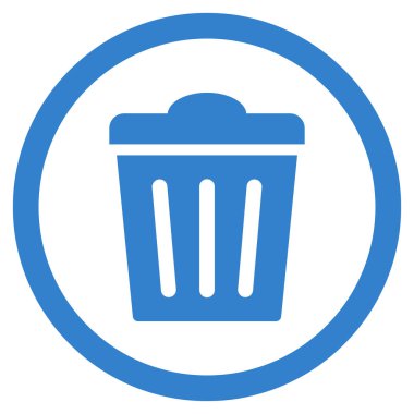 Çöp Can düz yuvarlak glif simgesi