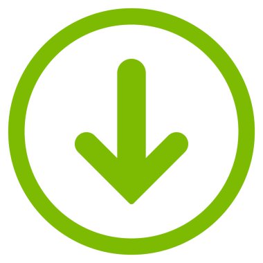 Düz aşağı ok glif simgesi yuvarlak