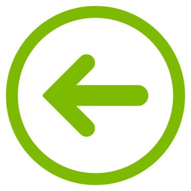 Ok sol düz glif simgesi yuvarlak