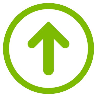 Düz yukarı ok glif simgesi yuvarlak