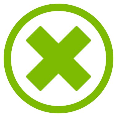 X-Cross düz yuvarlak glif simgesini silmek