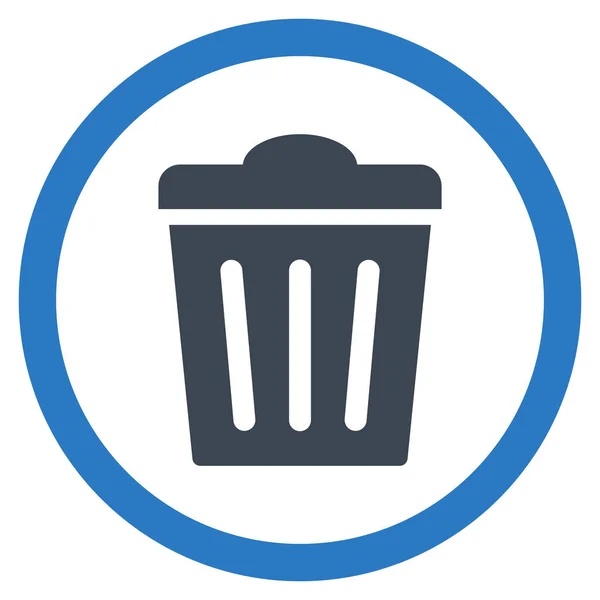 Çöp Can düz yuvarlak glif simgesi — Stok fotoğraf