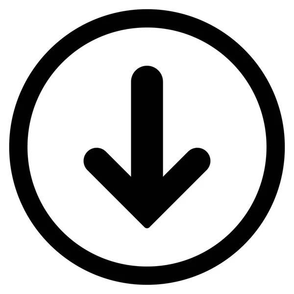 Arrow Down Flat Rounded Glyph Icon — Stock Photo, Image