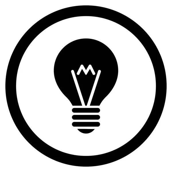Ícone de glifo arredondado plano da lâmpada elétrica — Fotografia de Stock