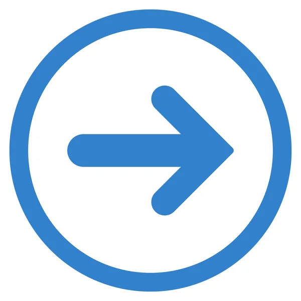 Pil höger rundade platta Glyph ikonen — Stockfoto