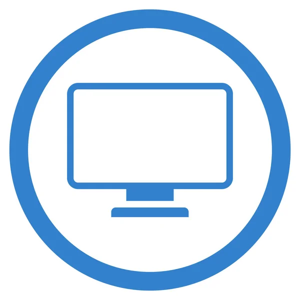 Het pictogram van de monitor plat afgeronde Glyph — Stockfoto