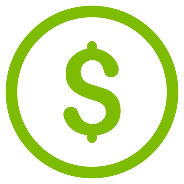 Dollarn platta rundade Glyph ikonen — Stockfoto