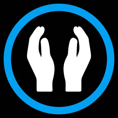 Alkış eller düz yuvarlak vektör simgesi