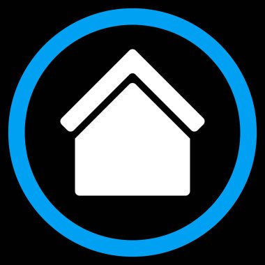 Ev düz yuvarlak vektör simgesi