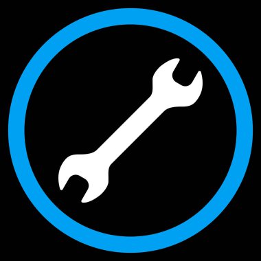 İngiliz anahtarı düz yuvarlak vektör simgesi