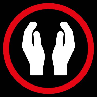 Alkış eller düz yuvarlak vektör simgesi