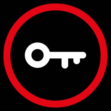 Anahtar düz yuvarlak vektör simgesi