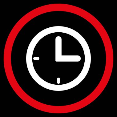 Zaman düz yuvarlak vektör simgesi