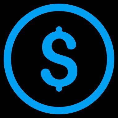 Doları düz yuvarlak vektör simgesi