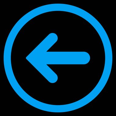 Ok sol düz vektör simge yuvarlak