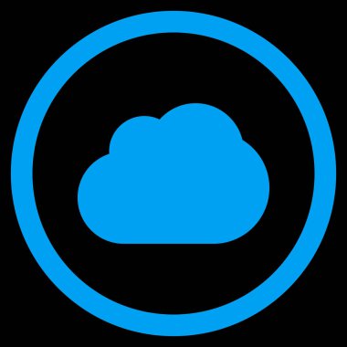 Bulut düz yuvarlak vektör simgesi