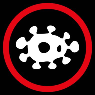Virüs düz yuvarlak vektör simgesi