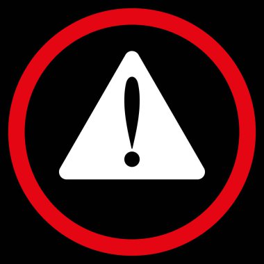 Uyarı hata düz yuvarlak vektör simgesi