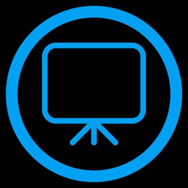 Sunu ekran düz yuvarlak vektör simgesi