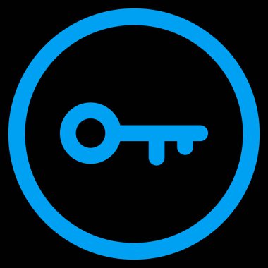 Anahtar düz yuvarlak vektör simgesi