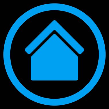 Ev düz yuvarlak vektör simgesi