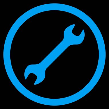 İngiliz anahtarı düz yuvarlak vektör simgesi