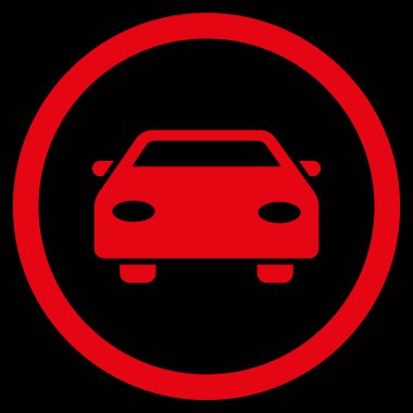 Araba düz yuvarlak vektör simgesi