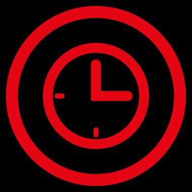 Zaman düz yuvarlak vektör simgesi