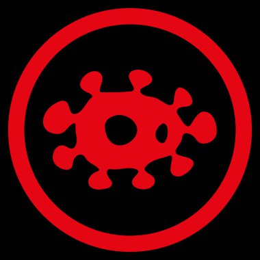 Virüs düz yuvarlak vektör simgesi