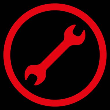 İngiliz anahtarı düz yuvarlak vektör simgesi