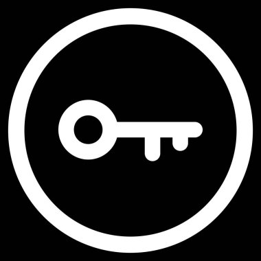 Anahtar düz yuvarlak vektör simgesi
