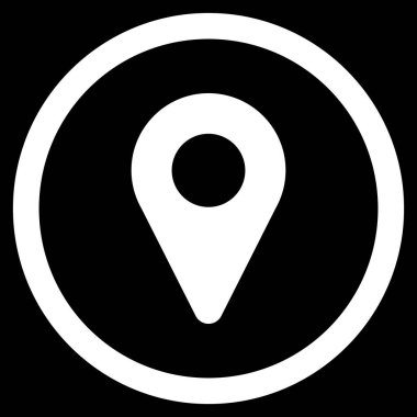 Harita işaretleyici düz yuvarlak vektör simgesi