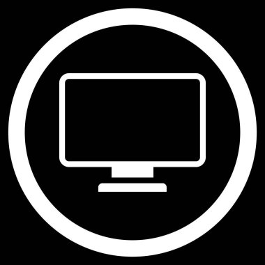 Monitör düz yuvarlak vektör simgesi