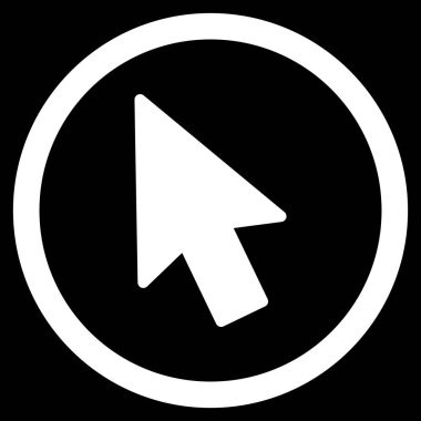 Fare işaretçisini düz yuvarlak vektör simgesi