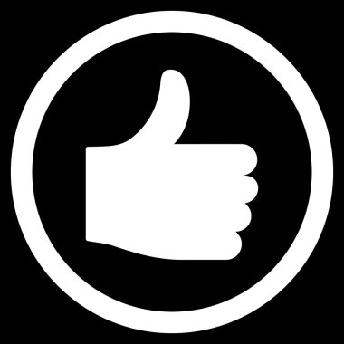 Başparmak yukarı düz yuvarlak vektör simgesi