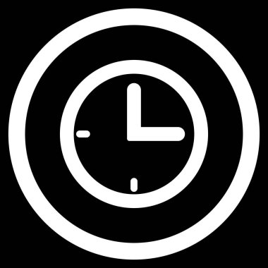 Zaman düz yuvarlak vektör simgesi