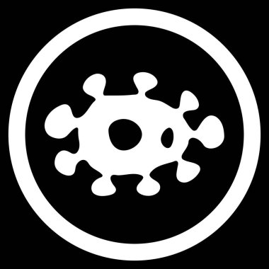 Virüs düz yuvarlak vektör simgesi