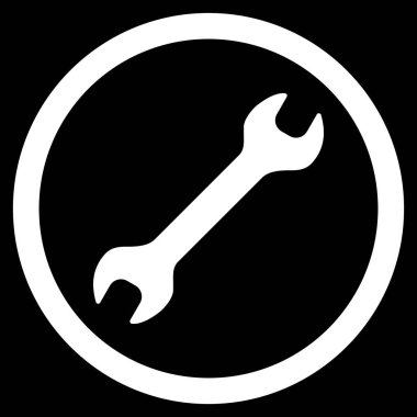 İngiliz anahtarı düz yuvarlak vektör simgesi