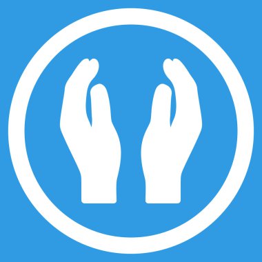 Alkış eller düz yuvarlak vektör simgesi