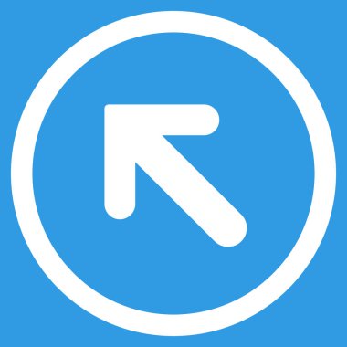 Ok sol-yukarı düz yuvarlak vektör simgesi