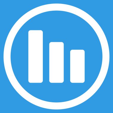 Çubuk grafik azalma düz yuvarlak vektör simgesi