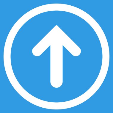 Düz yukarı ok vektör simge yuvarlak