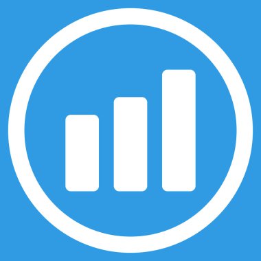 Çubuk grafik artış düz yuvarlak vektör simgesi