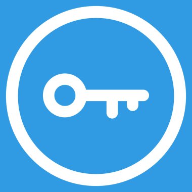 Anahtar düz yuvarlak vektör simgesi