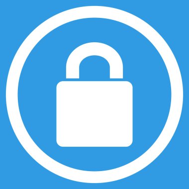 Kilit düz yuvarlak vektör simgesi