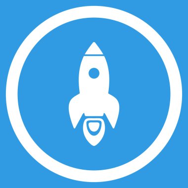 Roket Başlat düz yuvarlak vektör simgesi