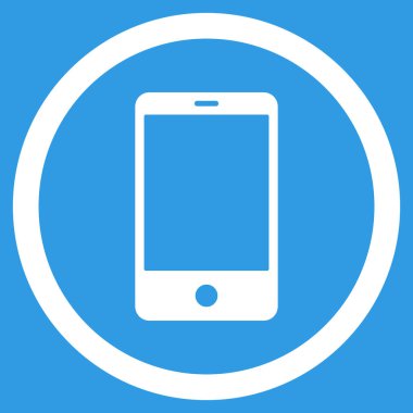 Smartphone düz yuvarlak vektör simgesi