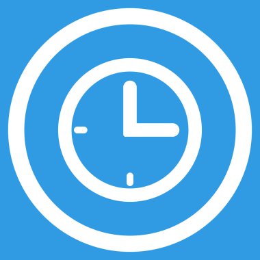 Zaman düz yuvarlak vektör simgesi