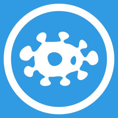 Virüs düz yuvarlak vektör simgesi