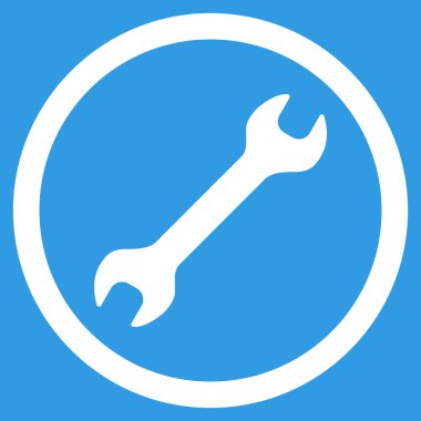 İngiliz anahtarı düz yuvarlak vektör simgesi